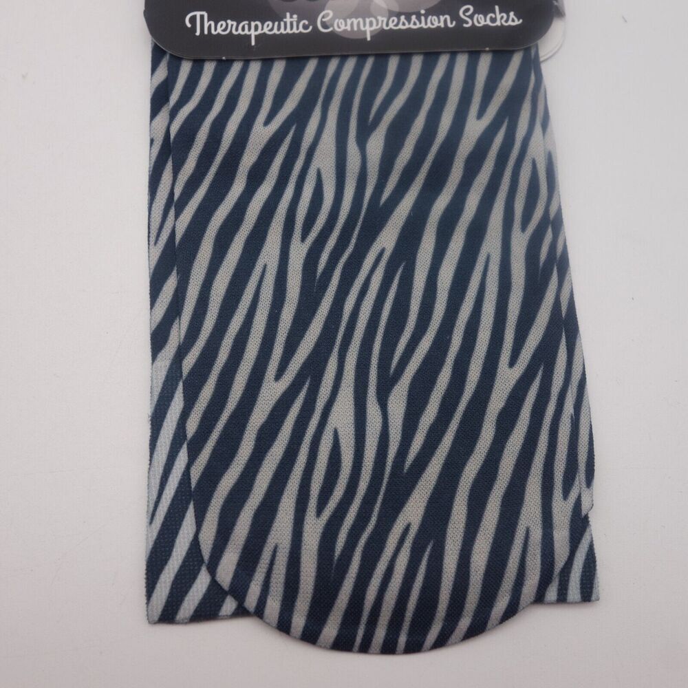 NEW Cutieful Therapeutic Compression Socks Hose Fits Sizes 5-11 Zebra Stripe - Picture 3 of 5